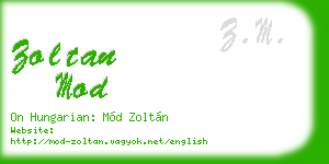 zoltan mod business card