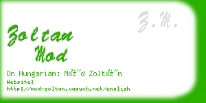 zoltan mod business card
